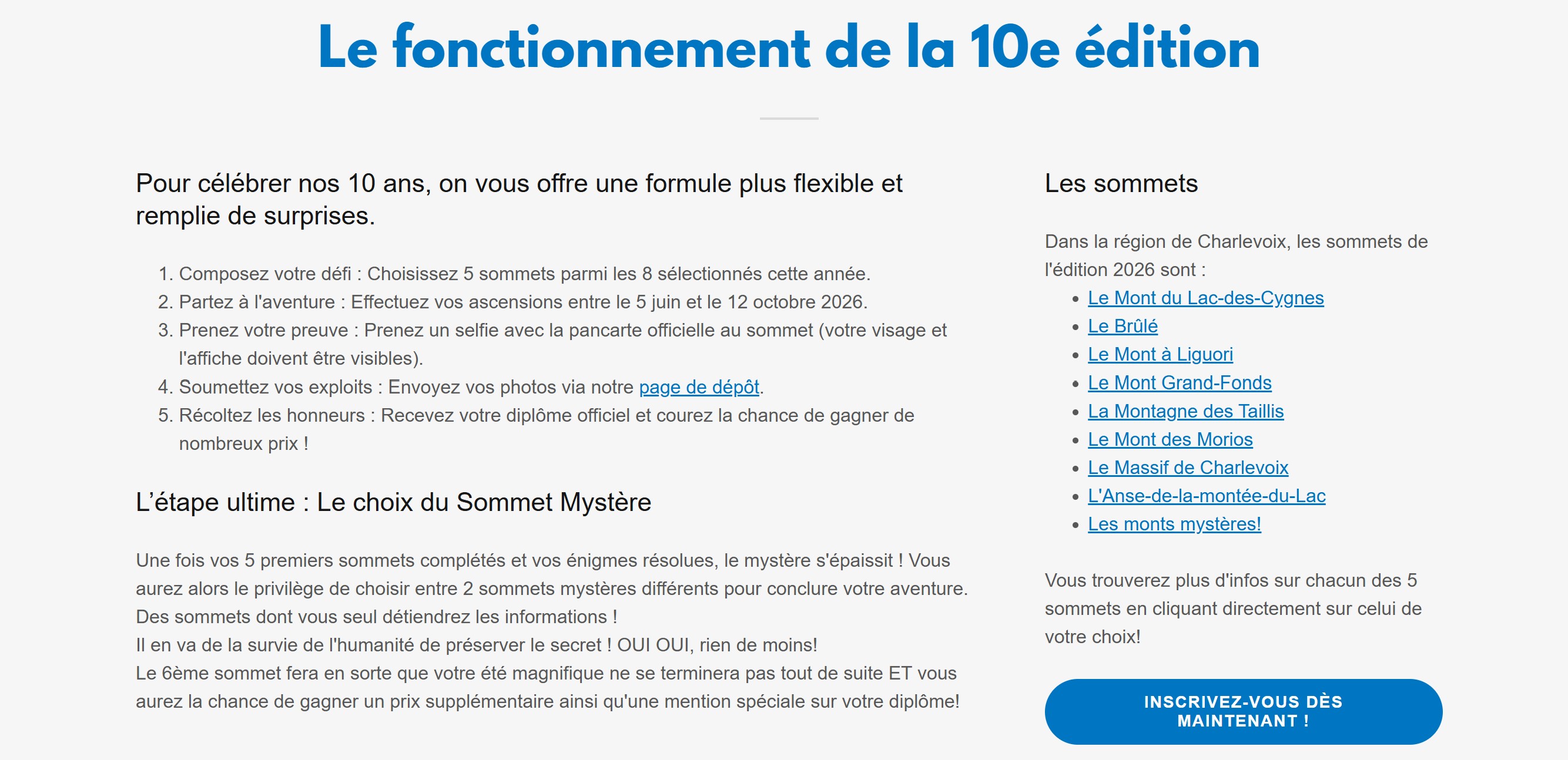 Défi 5 sommets - Un défi de taille vous attend cet été!